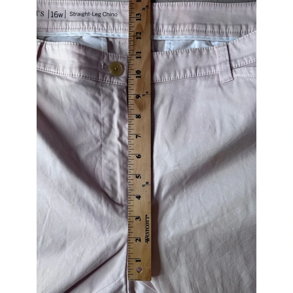 Talbots Womens 16W‎ Straight Leg Chino Pants Light Pink Cotton Blend Stretch